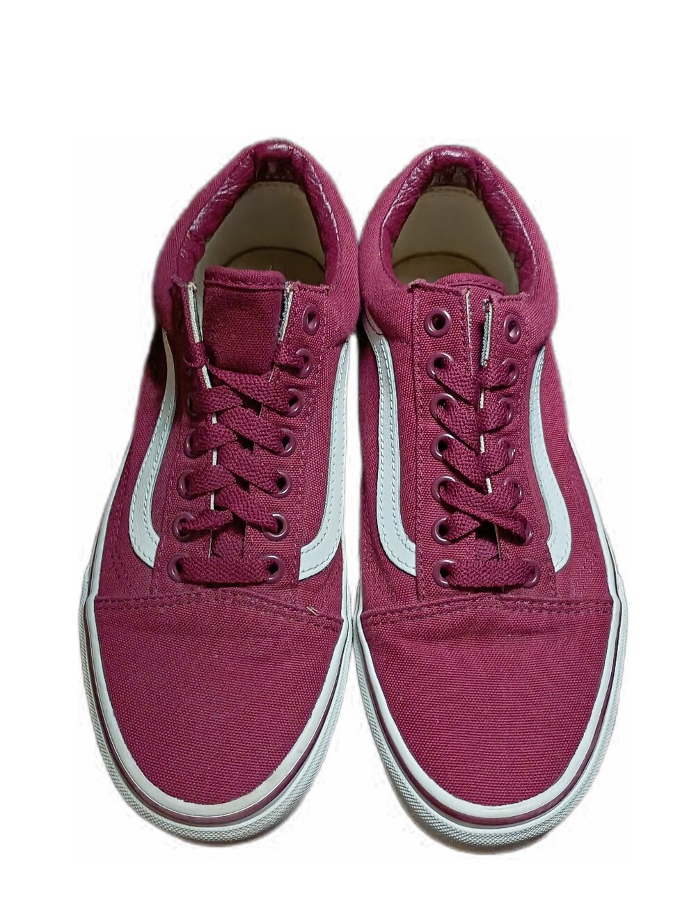 🏁 Vans Old Skool Burgundy Canvas Skate Shoes In GUC 8.5 Women's 7 Men's